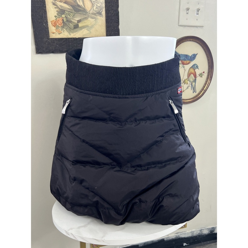 Napapijri Black Quilted Puffer Down Ski Mini Skirt Size 38